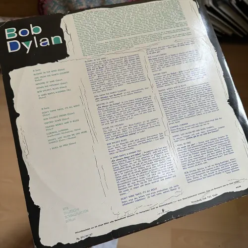 Bob Dylan (Amiga 8 40 040) - Backcover